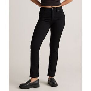 Quince Women Luna Stretch Slim Straight Jeans Black 29